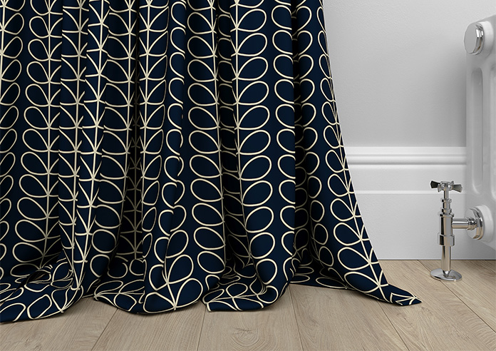 Orla Kiely Linear Stem, Navy Whale - Made to Measure Curtains - Image 6